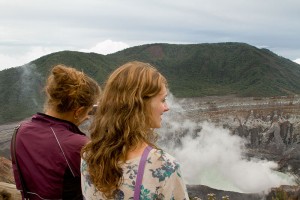 Spanish school students visiting Poás Volcano National Park
