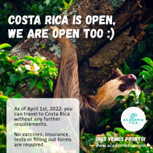 Costa Rica is open for travel, we are open too!
